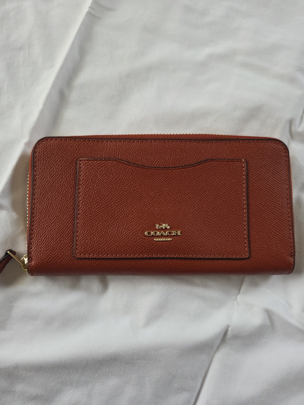 COACH Zip Around Wallet in Burnt Orange NEW